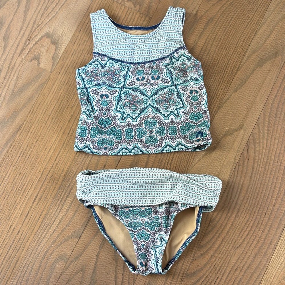 EUC Cabana Life tankini two piece swim suit UPF 50, size 4 4T